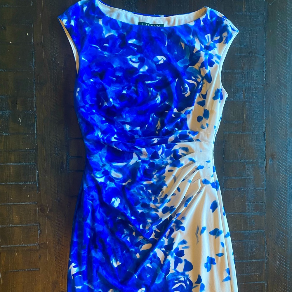 Vibrant Blue & White Dress